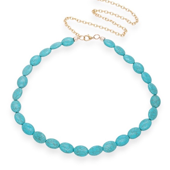 Turquoise Beaded Chain Statement Belt